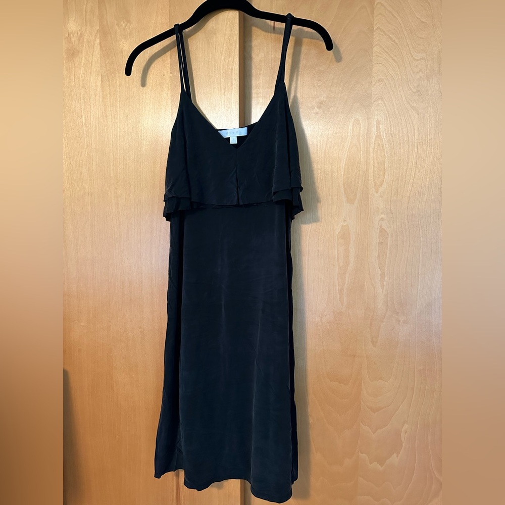 Eri + Ali Anthropologie black slip midi dress size S